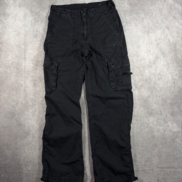 American Eagle Outfitters Pants - American Eagle Womens Black Cargo Pants Utility Straight Leg Size 8 Y2K Grunge